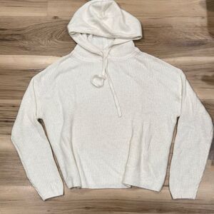 Banana Republic Ivory Knit Pullover Alpaca Minimalist Cozy Hoodie Women’s Small